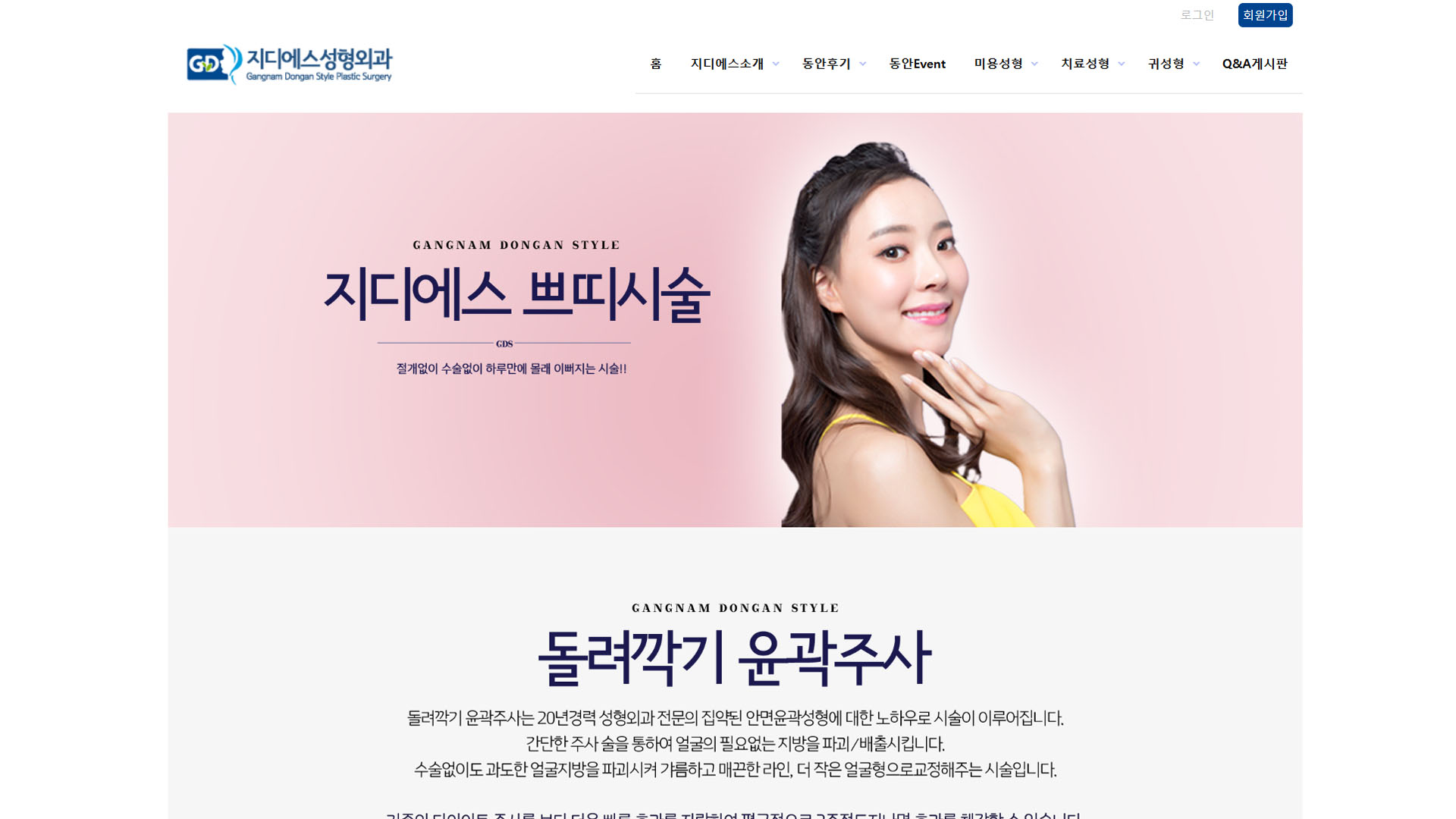 지디에스성형외과 서버 이전 및 페이지 개발 화면 3